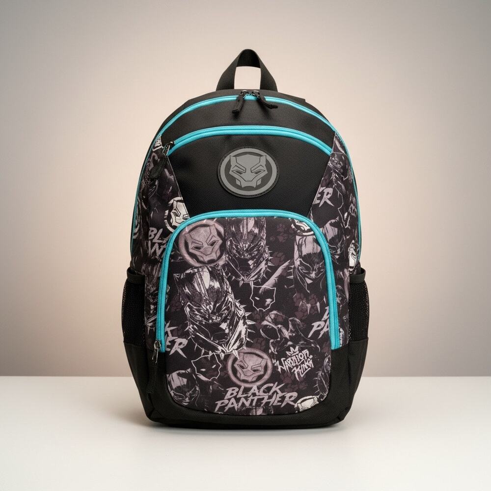 Bioworld Marvel Avengers Comics Black Panther Graffiti Black Blue Gray Backpack